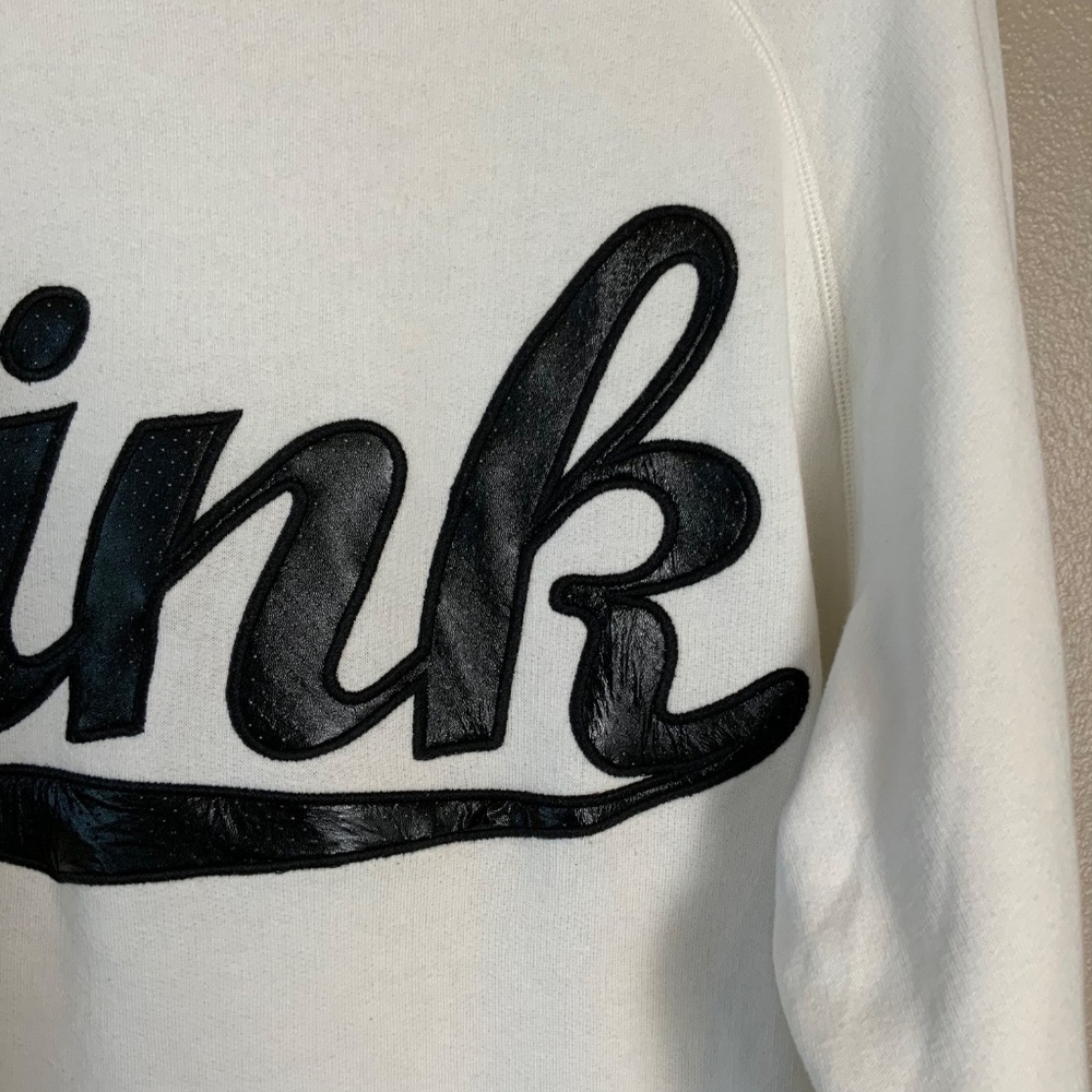 Victoria's Secret PINK Faux Leather Dotted Applique Sweatshirt - Picture 7 of 16